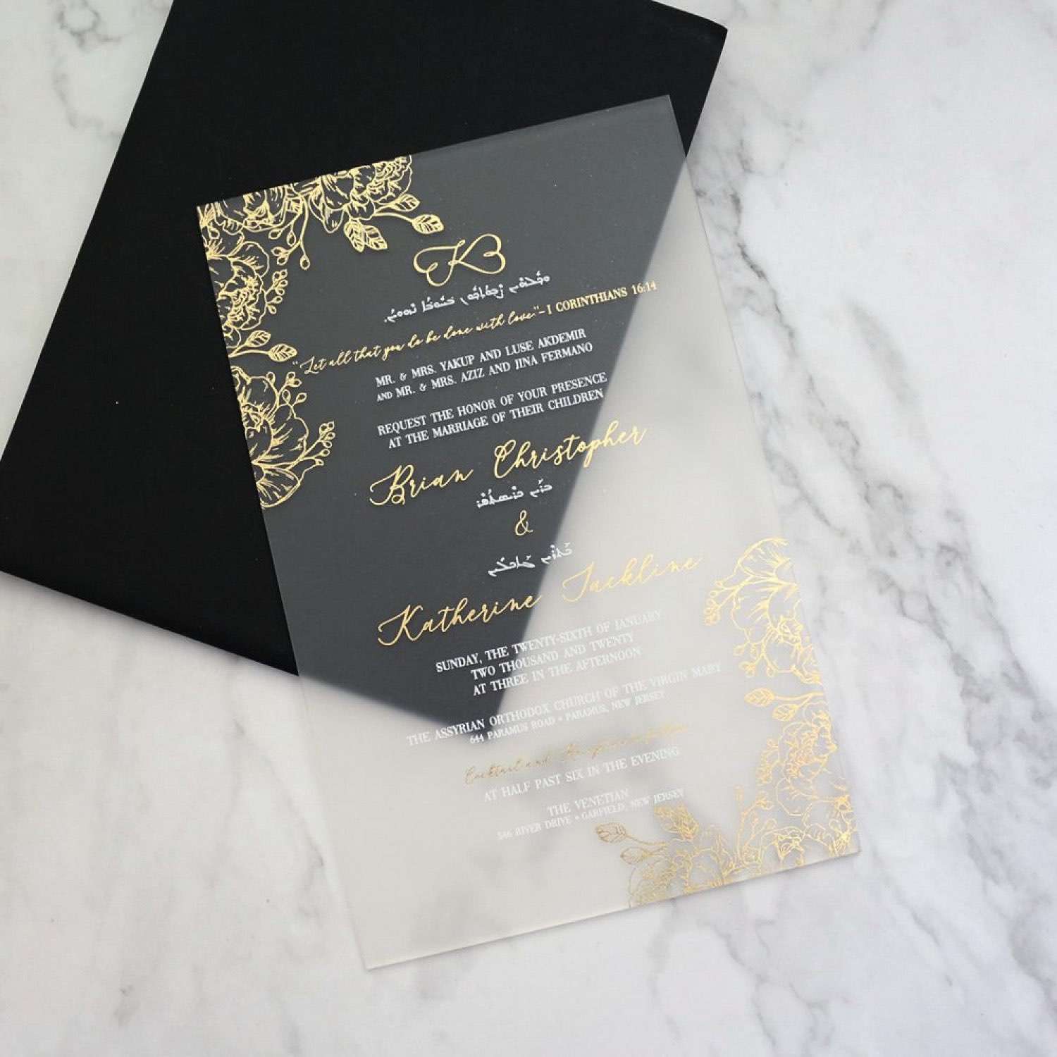 Elegant Wedding Invitations Transparent Acrylic Invitation Card Personalized Custom